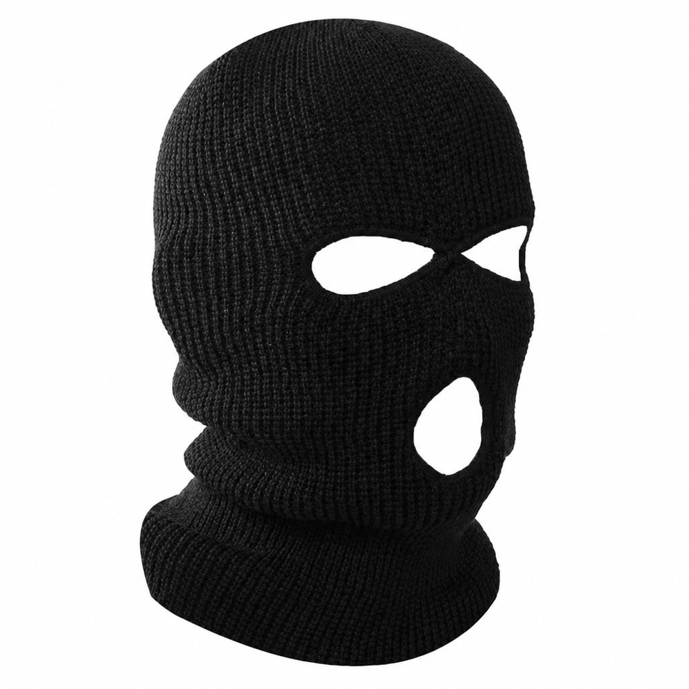 3-hole knit balaclava, full neck coverage, windproof warm mask for motorcycle riding