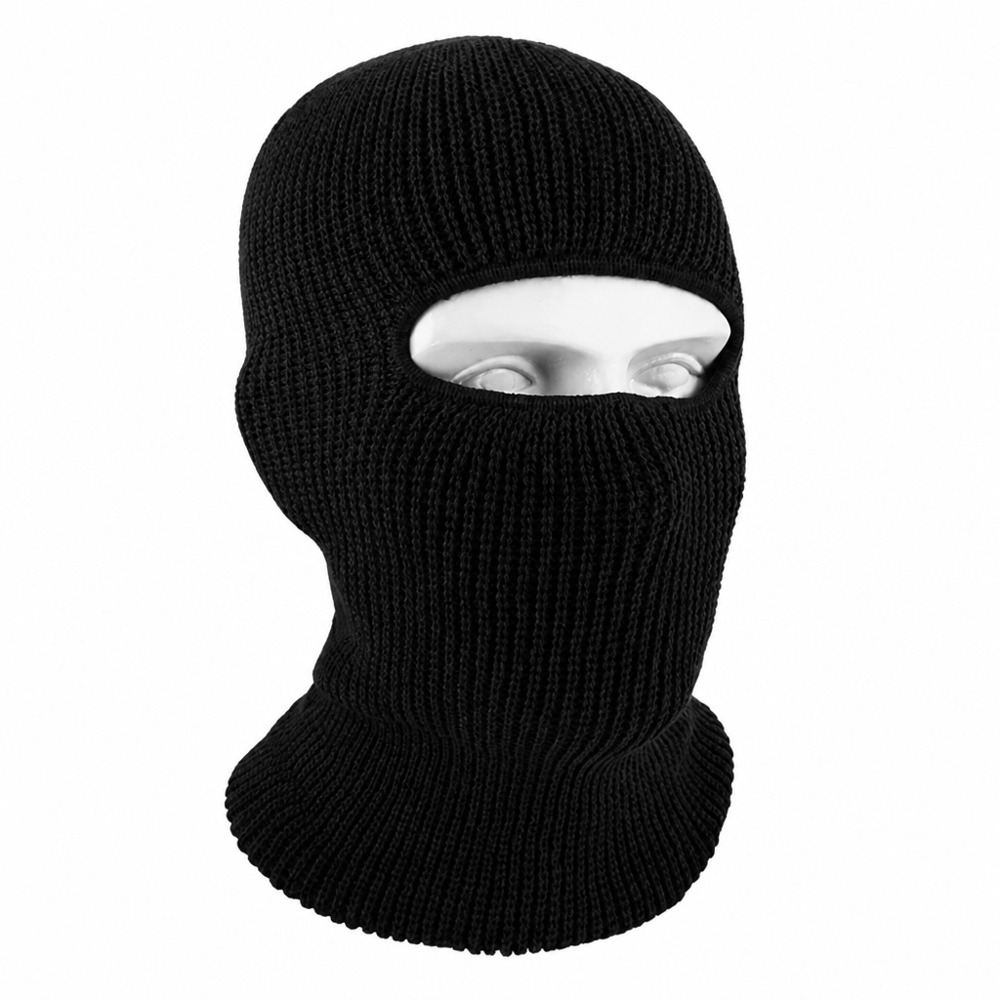 Single-hole knit balaclava, full face & neck coverage, windproof warm for motorcycle riding