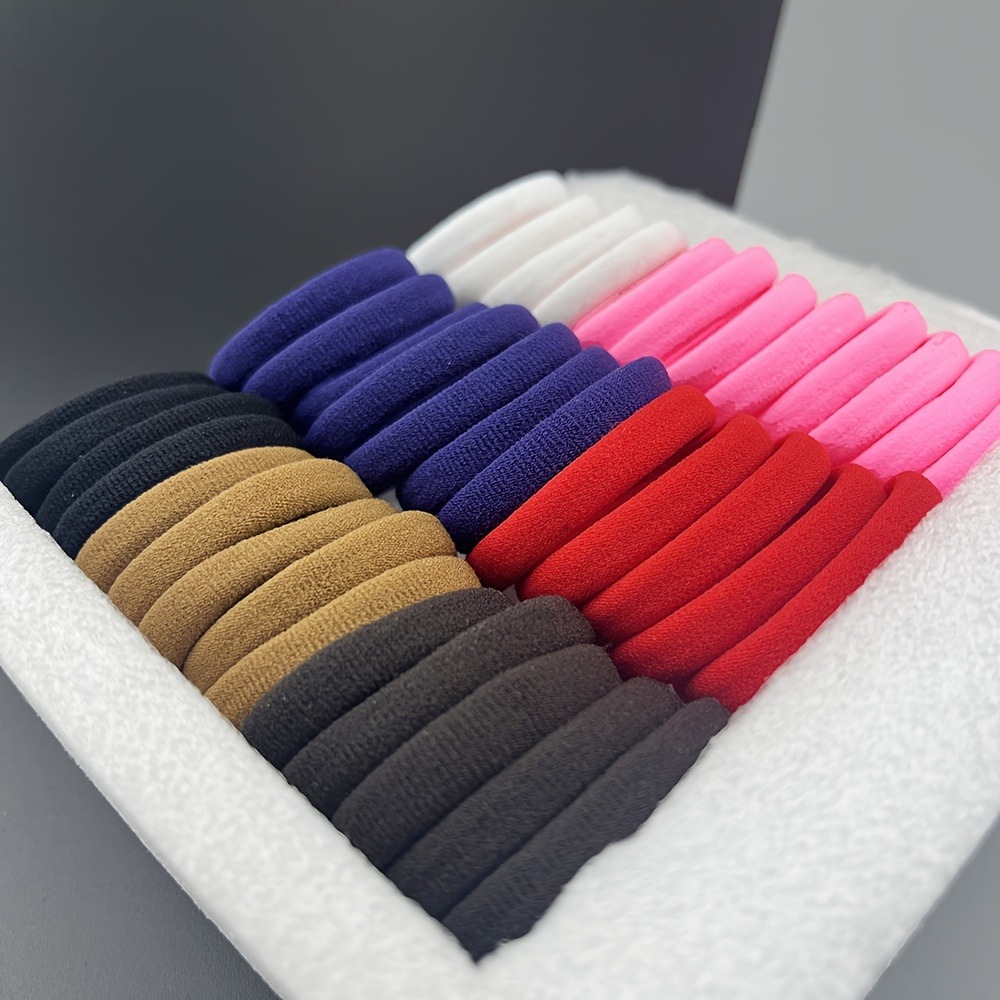 50PCS Cute Hair Ties for Girls Women Students Office Ladies Moms Colorful Hair Accessories for Daily Use
