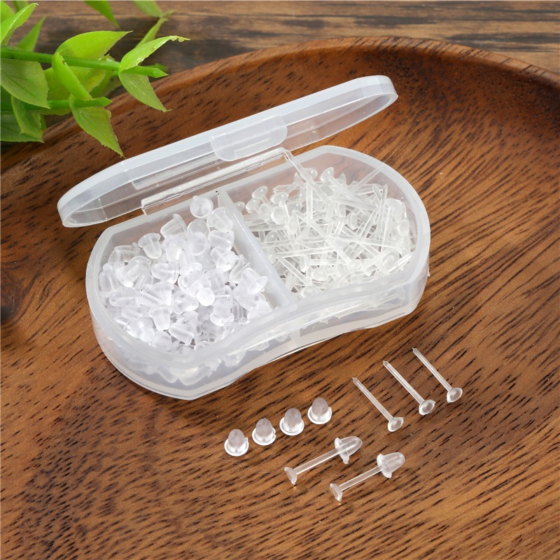 100pcs 3mm Flat Head Trays & 100pcs Ear Nuts - Premium DIY Earring Making Kit with Secure Hold - Jewelry Crafting Essentials for Fashion Designers