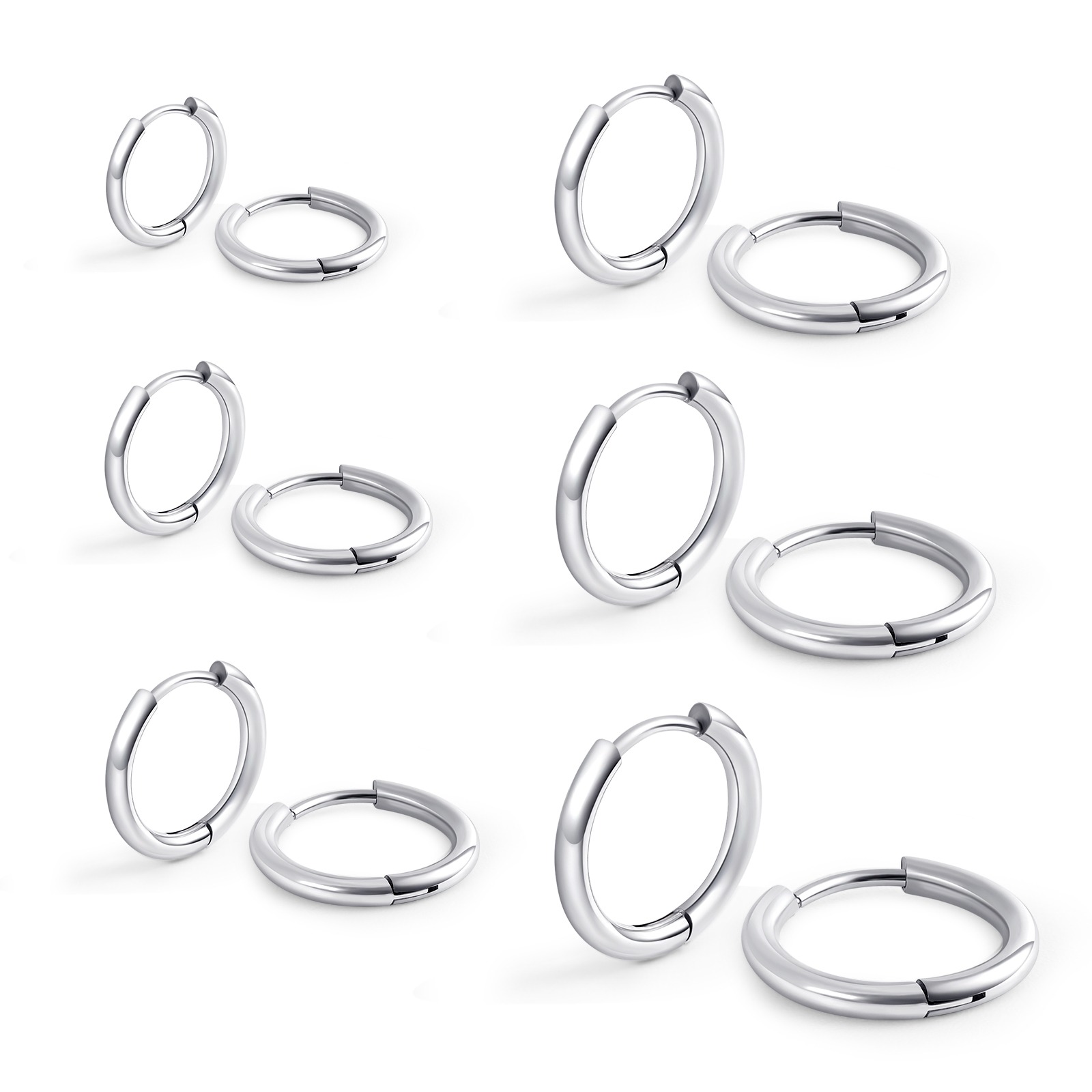 Six Pair Of Stylish And Creative High-quality Stainless Steel Earrings for Women, Suitable for Daily Banquets, Exuding Elegant Charm And Trendy Versatility, A Perfect Accessory for Couples' Anniversary Gifts.