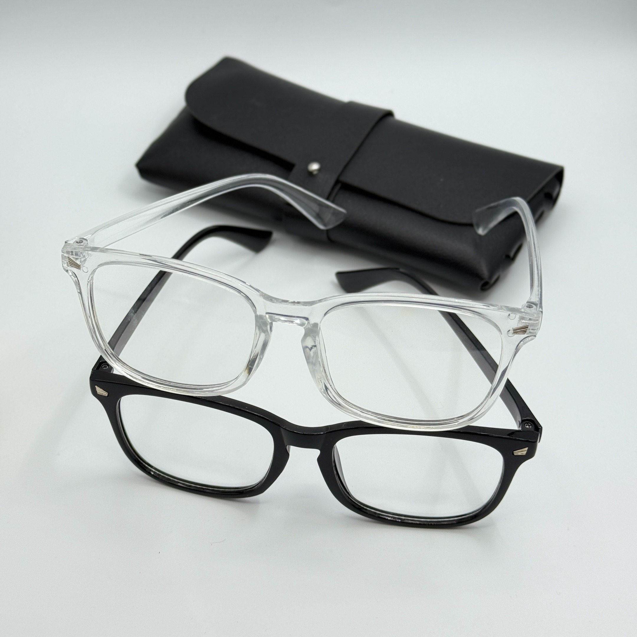 2 Pack Blue Light Blocking Glasses - Clear Lens Computer Glasses for Men & Women, Anti-Eye Strain & UV Protection (Lightweight Frame, HD Vision, Office & Gaming Use)