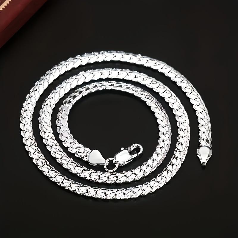 Plated Men's Flat Chain Necklace - Stylish Durable Elegant Gift for Him