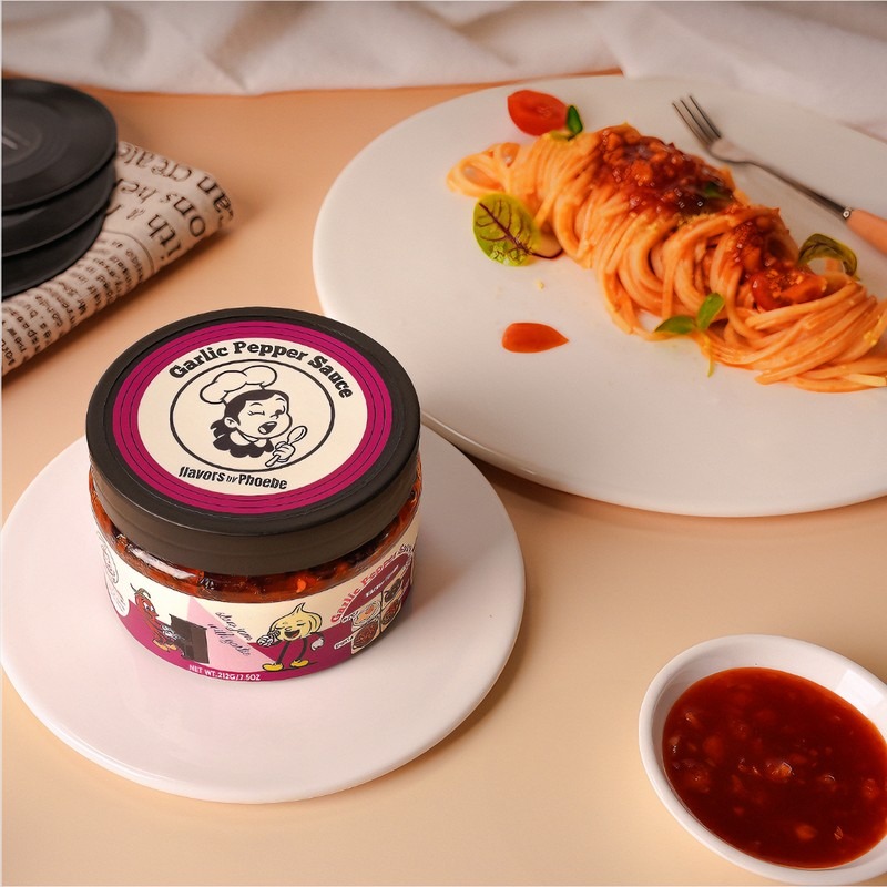 Garlic Pepper Sauce - Rich, Spicy & Aromatic Gourmet Glaze for Steak, Pasta & Roasted Vegetables | 170g Jar