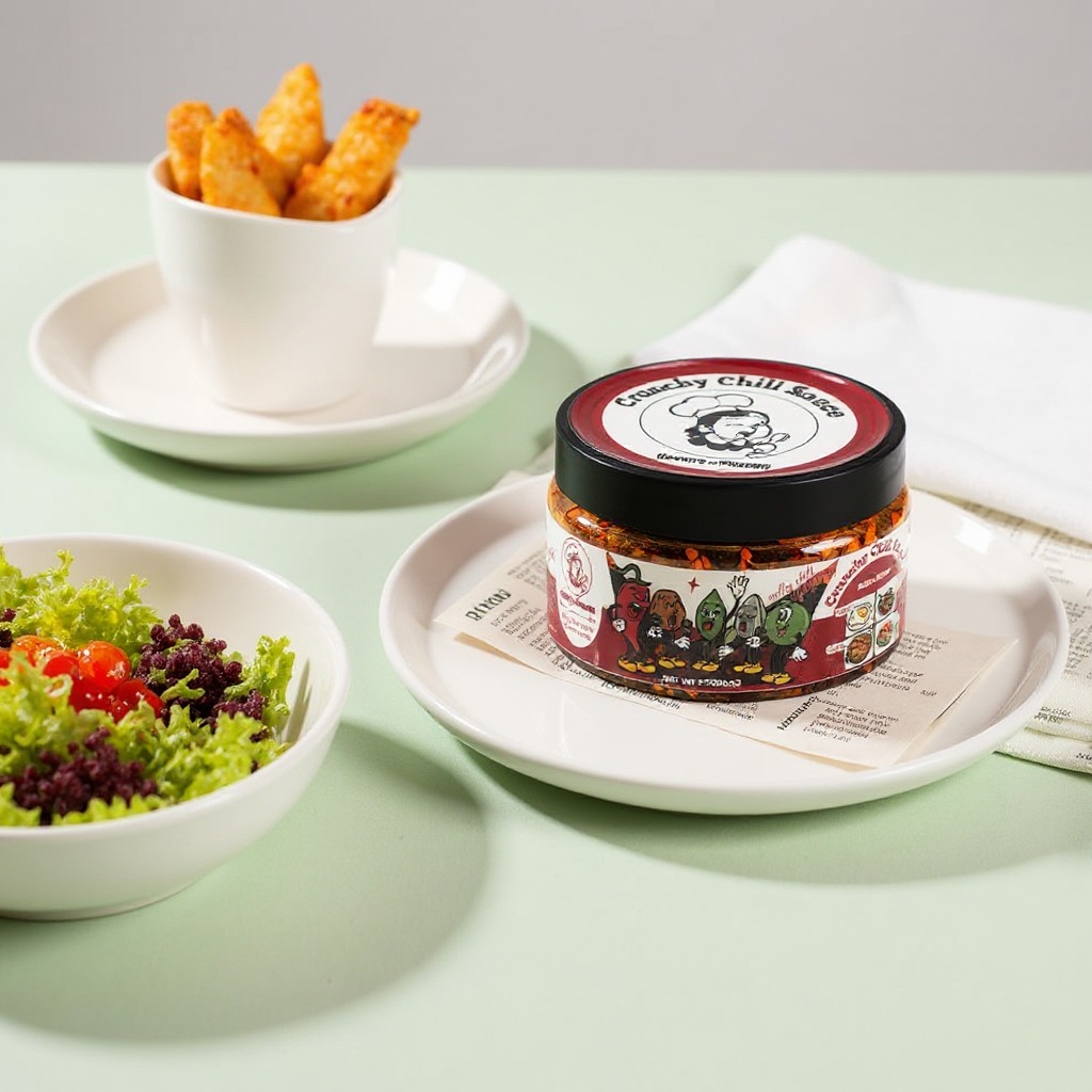 Crispy Chili Oil - Sichuan-Style Spicy Chili Sauce with Roasted Sesame | 170g/Jar. Allergens: Contains tree nuts (walnuts),sesame.May contain traces of other nuts.